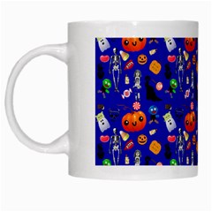 Halloween Treats Pattern Blue White Mugs by snowwhitegirl