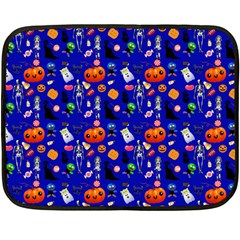 Halloween Treats Pattern Blue Fleece Blanket (mini) by snowwhitegirl