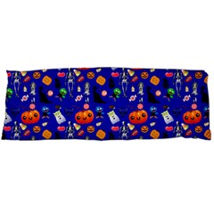 Halloween Treats Pattern Blue Body Pillow Case (dakimakura) by snowwhitegirl