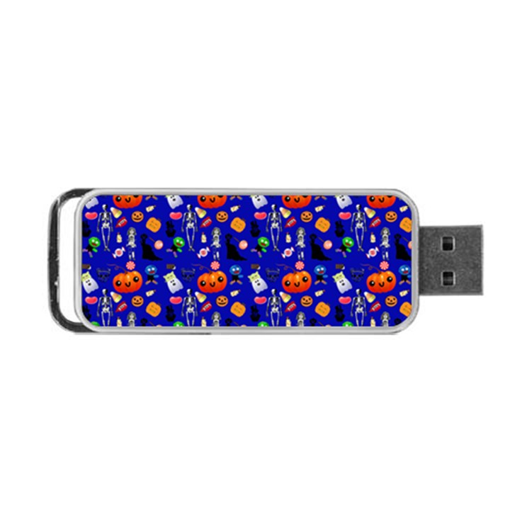 Halloween Treats Pattern Blue Portable USB Flash (Two Sides)