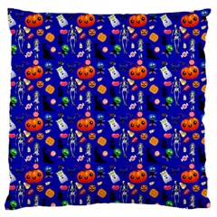 Halloween Treats Pattern Blue Standard Flano Cushion Case (one Side) by snowwhitegirl