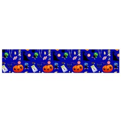 Halloween Treats Pattern Blue Small Flano Scarf by snowwhitegirl