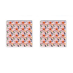 Halloween Treats Pattern Pink Cufflinks (square) by snowwhitegirl