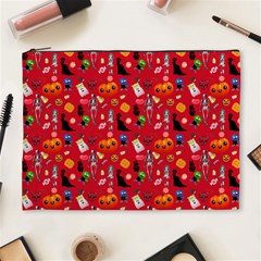 Halloween Treats Pattern Red Cosmetic Bag (XL)