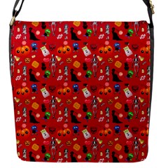 Halloween Treats Pattern Red Flap Closure Messenger Bag (s) by snowwhitegirl