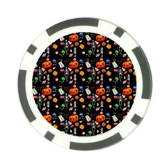 Halloween Treats Pattern Black Poker Chip Card Guard by snowwhitegirl