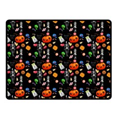 Halloween Treats Pattern Black Double Sided Fleece Blanket (small)  by snowwhitegirl