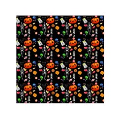 Halloween Treats Pattern Black Small Satin Scarf (square) by snowwhitegirl