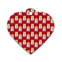 Ghost Pet Red Dog Tag Heart (two Sides) by snowwhitegirl