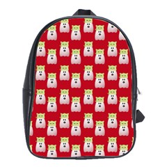 Ghost Pet Red School Bag (large) by snowwhitegirl