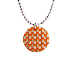 Ghost Pet Orange 1  Button Necklace by snowwhitegirl