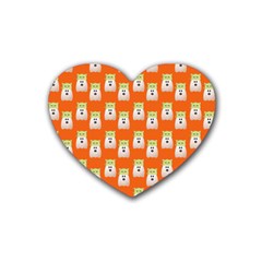 Ghost Pet Orange Heart Coaster (4 Pack)  by snowwhitegirl