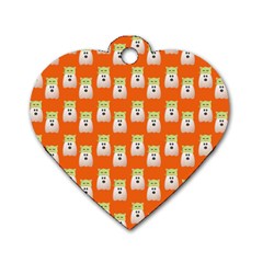 Ghost Pet Orange Dog Tag Heart (one Side) by snowwhitegirl