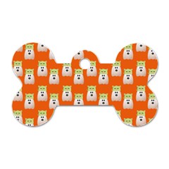 Ghost Pet Orange Dog Tag Bone (one Side) by snowwhitegirl