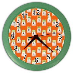 Ghost Pet Orange Color Wall Clock by snowwhitegirl