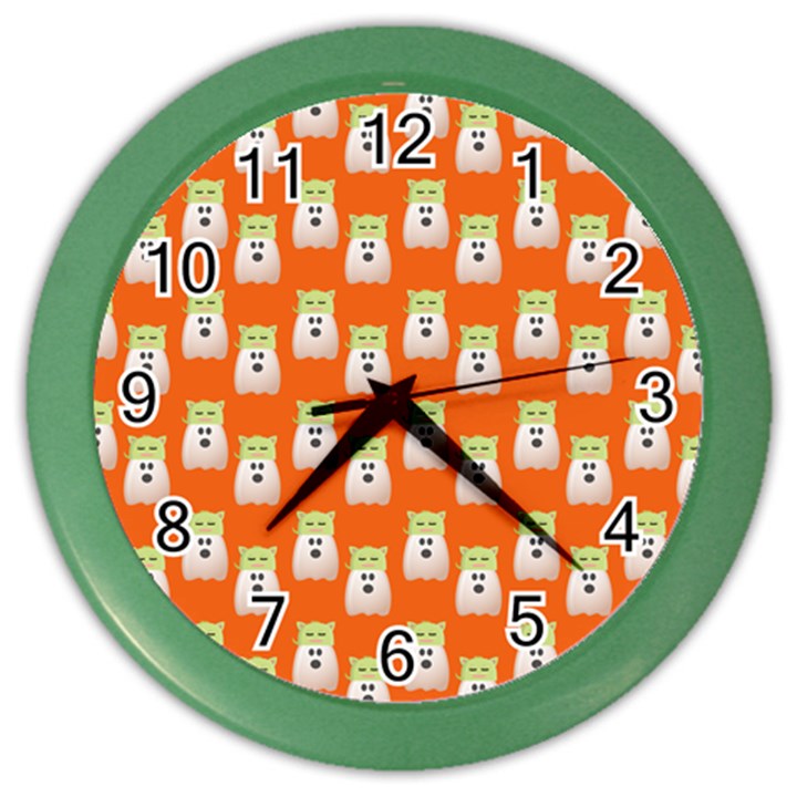 Ghost Pet Orange Color Wall Clock