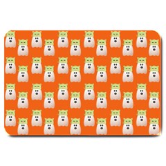 Ghost Pet Orange Large Doormat  by snowwhitegirl