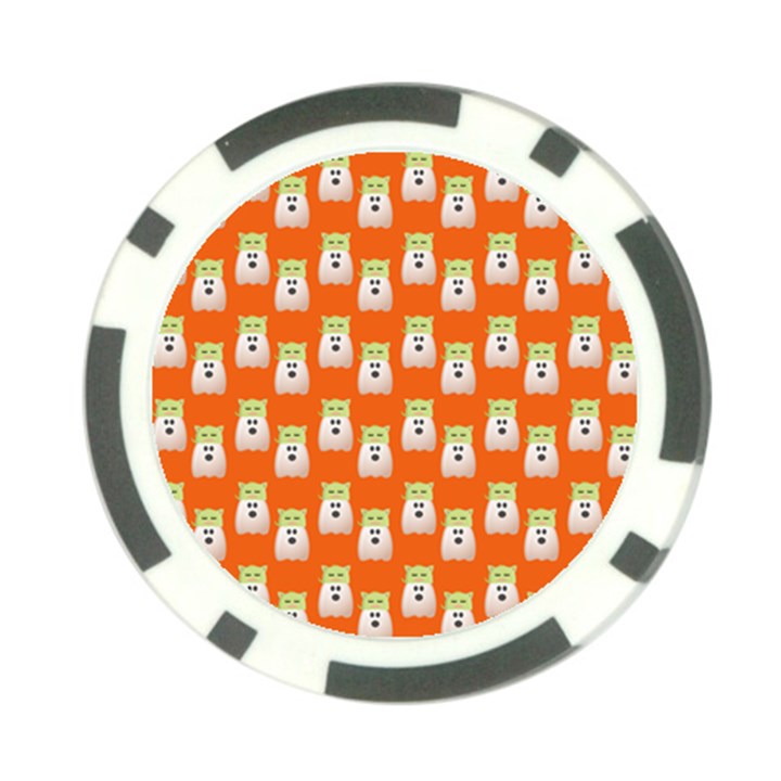 Ghost Pet Orange Poker Chip Card Guard