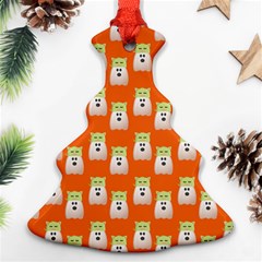 Ghost Pet Orange Christmas Tree Ornament (two Sides) by snowwhitegirl