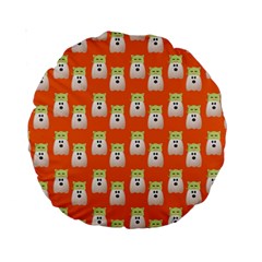 Ghost Pet Orange Standard 15  Premium Round Cushions by snowwhitegirl