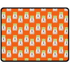 Ghost Pet Orange Double Sided Fleece Blanket (medium)  by snowwhitegirl