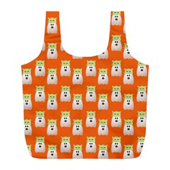 Ghost Pet Orange Full Print Recycle Bag (l)