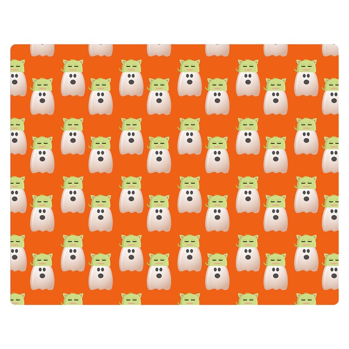 Ghost Pet Orange Double Sided Flano Blanket (Medium) 