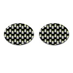 Ghost Pet Black Cufflinks (Oval) Front(Pair)