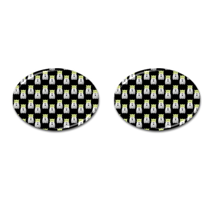 Ghost Pet Black Cufflinks (Oval)