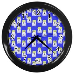 Ghost Pet Blue Wall Clock (black)