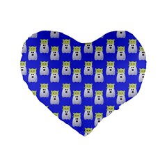 Ghost Pet Blue Standard 16  Premium Heart Shape Cushions by snowwhitegirl