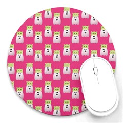 Ghost Pet Pink Round Mousepads by snowwhitegirl