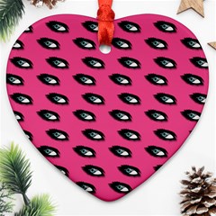 Eyes Dark Pink Heart Ornament (two Sides) by snowwhitegirl