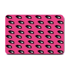 Eyes Dark Pink Small Doormat  by snowwhitegirl