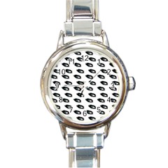 Eyes White Round Italian Charm Watch by snowwhitegirl