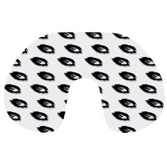 Eyes White Travel Neck Pillows by snowwhitegirl