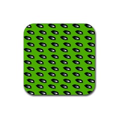 Eyes Green Rubber Coaster (square)  by snowwhitegirl