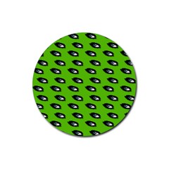 Eyes Green Rubber Round Coaster (4 Pack)  by snowwhitegirl