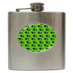 Eyes Green Hip Flask (6 Oz) by snowwhitegirl