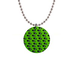 Eyes Green 1  Button Necklace by snowwhitegirl