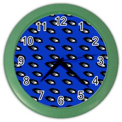 Eyes Blue Color Wall Clock by snowwhitegirl