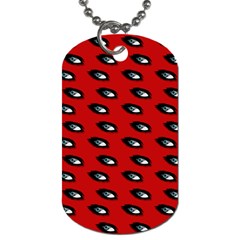 Eyes Red Dog Tag (one Side) by snowwhitegirl