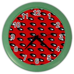 Eyes Red Color Wall Clock by snowwhitegirl