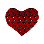 Eyes Red Standard 16  Premium Flano Heart Shape Cushions Back