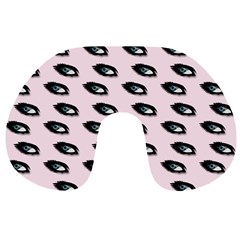 Eyes Pink Travel Neck Pillows by snowwhitegirl