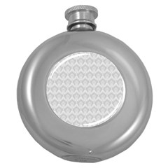 Damask Grey Round Hip Flask (5 Oz) by snowwhitegirl