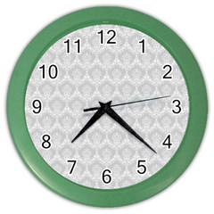 Damask Grey Color Wall Clock by snowwhitegirl