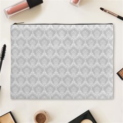 Damask Grey Cosmetic Bag (xl) by snowwhitegirl