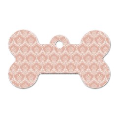 Damask Peach Dog Tag Bone (one Side) by snowwhitegirl