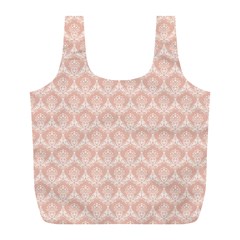 Damask Peach Full Print Recycle Bag (l) by snowwhitegirl